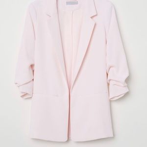 H&m light pink 3/4 sleeve blazer